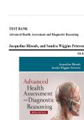 Test Bank - Advanced Health Assessment and Diagnostic Reasoning&comma; 5th Edition &lpar;Rhoads&comma; 2025&rpar;&comma; Chapter 1-18 &plus; Midterm and Final Exam &vert; All Chapters