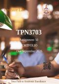 TPN3703 Assignment 50 2026 PORTFOLIO Due September 2026 &vert; All Subjects