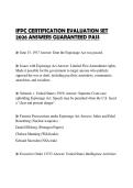 IFPC CERTIFICATION EVALUATION SET 2026 ANSWERS GUARANTEED PASS
