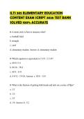 ILTS 305 ELEMENTARY EDUCATION CONTENT EXAM SCRIPT 2026 TEST BANK SOLVED 100&percnt; ACCURATE