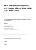 MKTG 4500 Practice Exam Questions  with Complete Solutions &vert;Latest Update  2026&vert;&vert;BRAND NEW&excl;&excl;&excl;&excl; 