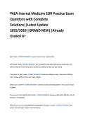 PAEA Internal Medicine EOR Practice Exam  Questions with Complete  Solutions&vert;&vert;Latest Update  2025&sol;2026&vert;&vert;BRAND NEW&vert;&vert;Already  Graded A&plus;