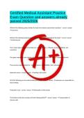 Certified Medical Assistant Practice Exam Question and answers already passed 2025&sol;2026