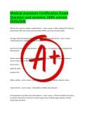 Medical Assistant Certification Exam Question and answers 100&percnt; correct 2025&sol;2026