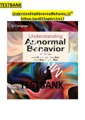 Understanding Abnormal Behavior &ndash; Test Bank&comma; 12th Edition by Sue&comma; All Chapters 1&ndash;17&comma; Comprehensive Exam Prep Resource