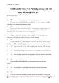 Test Bank for The Art of Public Speaking&comma; 13th Edition by Stephen Lucas