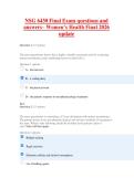 NSG 6430 Final Exam questions and  answers&ndash; Women&rsquo;s Health Final 2026  update