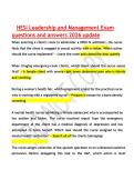 HESI Leadership and Management Exam  questions and answers 2026 update  