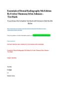 Test Bank on Essentials of Dental Radiography 9th Edition By Evelyn Thomson&comma; Orlen Johnson