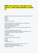 BRMP Exam Questions with 100&percnt; Correct Answers &vert; Latest Update 2026&sol;2027 &vert; Graded A&plus;&period;