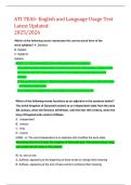 ATI TEAS- English and Language Usage Test  Latest Updated   2025&sol;2026 