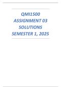 QMI1500   ASSIGNMENT 03   SOLUTIONS   SEMESTER 1&comma; 2025