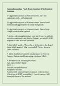 Immunohematology Final - Exam Questions With Complete Solutions