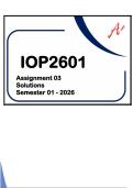 IOP2601 - ASSIGNMENT 03 SOLUTIONS &lpar;SEMESTER 01 - 2026&rpar;