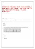 KP Rhythm Interpretation Assessment Exam &ndash; Updated 2025&ndash;2026&comma; All New Questions with Verified Answers&comma; A&plus; Quality