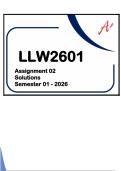 LLW2601 - ASSIGNMENT 02 SOLUTIONS &lpar;SEMESTER 01 - 2026&rpar;