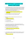 NUR 3870 Exam 1 questions and  answers 2026 update  