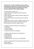 Wisconsin Life&comma; Accident&comma; & Health Exams Prep &lpar;This set contains practice questions for the General and State Series 22-01 &lpar;Life Insurance&rpar; and 22-03 &lpar;Health and Accident Insurance&rpar; Questions With Complete Solutions