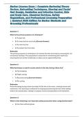 Barber License Exam &vert; Complete Barbering Theory Review&comma; Haircutting Techniques&comma; Shaving and Facial Hair Design&comma; Sanitation and Infection Control&comma; Skin and Scalp Care&comma; Chemical Services&comma; Safety Regulations&comma; and Professional Licensing Preparation &vert; Updated 