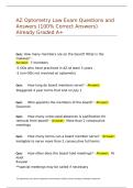 AZ Optometry Law Exam Questions and Answers &lpar;100- Correct Answers&rpar; Already Graded A&plus;