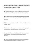 APEA 3P ACTUAL EXAM 2 FINAL STUDY GUIDE 2026 TESTED ITEMS SOLVED