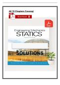 This complete and fully verified solutions manual for Engineering Mechanics&colon; Statics&comma; 4th Edition by Andrew Pytel is an essential problem-solving companion for engineering and applied science students&period; Covering all chapters&comma; this manual provides step-by-s