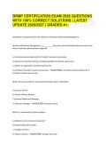 BRMP CERTIFICATION EXAM 2026 QUESTIONS WITH 100&percnt; CORRECT SOLUTIONS &vert; LATEST UPDATE 2026&sol;2027 &vert; GRADED A&plus;&period;