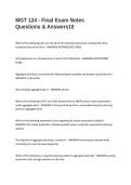 MGT 124 - Final Exam Notes Questions & Answers