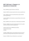 MGT 330 Exam 1 Chapters 1-4 Questions & Answers