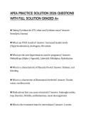 APEA PRACTICE SOLUTION 2026 QUESTIONS WITH FULL SOLUTION GRADED A&plus;