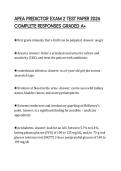 APEA PREDICTOR EXAM 2 TEST PAPER 2026 COMPLETE RESPONSES GRADED A&plus;