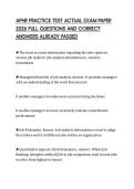 APHR PRACTICE TEST ACTUAL EXAM PAPER 2026 FULL QUESTIONS AND CORRECT ANSWERS ALREADY PASSE