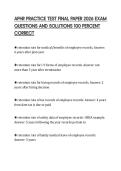 APHR PRACTICE TEST FINAL PAPER 2026 EXAM QUESTIONS AND SOLUTIONS 100 PERCENT CORRECT