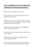 APHY 101 MIDTERM ACTUAL TEST PAPER 2026 QUESTIONS WITH SOLUTIONS GRADED A&plus;