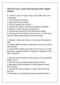 NUR 314&colon; Exam 1 Study Guide Questions With Complete Solutions