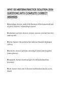 APHY 101 MIDTERM PRACTICE SOLUTION 2026 QUESTIONS WITH COMPLETE CORRECT ANSWERS