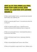 APHY 102 IVY TECH SPRING 2023 FINAL EXAM STUDY GUIDE ACTUAL EXAM PAPER 2026 QUESTIONS WITH ANSWERS GRADED A&plus;