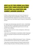 APHY 102 IVY TECH SPRING 2023 FINAL EXAM STUDY GUIDE UPDATED REVIEW COLLECTION 2026 QUESTIONS AND CORRECT ANSWERS GRADED A&plus;