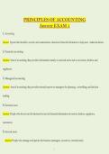 Principles of Accounting Exam 1 updated&ndash; Practice Questions with Detailed Answers