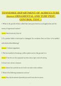 Tennessee Ornamental & Turf Pest Control Test 1 &ndash; Practice Questions with Verified Answers &vert;A&plus; GRADED 100&percnt; VERIFIED