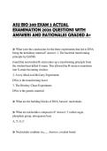 ASU BIO 340 EXAM 3 ACTUAL EXAMINATION 2026 QUESTIONS WITH ANSWERS AND RATIONALES GRADED A&plus;