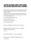 ASU BIO 340 EXAM 3 FINAL STUDY GUIDE 2026 SOLVED QUESTIONS FULLY CORRECT