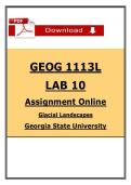 GEOG 1113L Lab 10 &lbrack;2026 &sol; 2027&rsqb; &vert; Glacial Landscapes &vert; GSU &lpar;PDF&rpar;