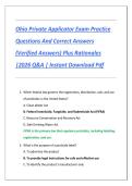 Ohio Private Applicator Exam Practice Questions And Correct Answers &lpar;Verified Answers&rpar; Plus Rationales &vert;2026 Q&A &vert; Instant Download Pdf