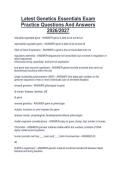 Latest Genetics Essentials Exam  Practice Questions And Answers  2026&sol;2027