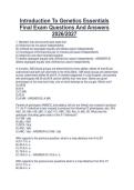 Introduction To Genetics Essentials  Final Exam Questions And Answers  2026&sol;2027 