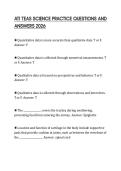 ATI TEAS SCIENCE PRACTICE QUESTIONS AND ANSWERS 2026
