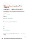 WGU C838 - Managing Cloud Security MidtermExamQuestionsWith Answers 2025-2026 Update Graded A&plus;