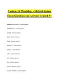Anatomy & Physiology - Skeletal System Exam Questions and Answers Graded A&plus;