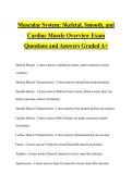 Muscular System&colon; Skeletal&comma; Smooth&comma; and Cardiac Muscle Overview Exam Questions and Answers Graded A&plus;